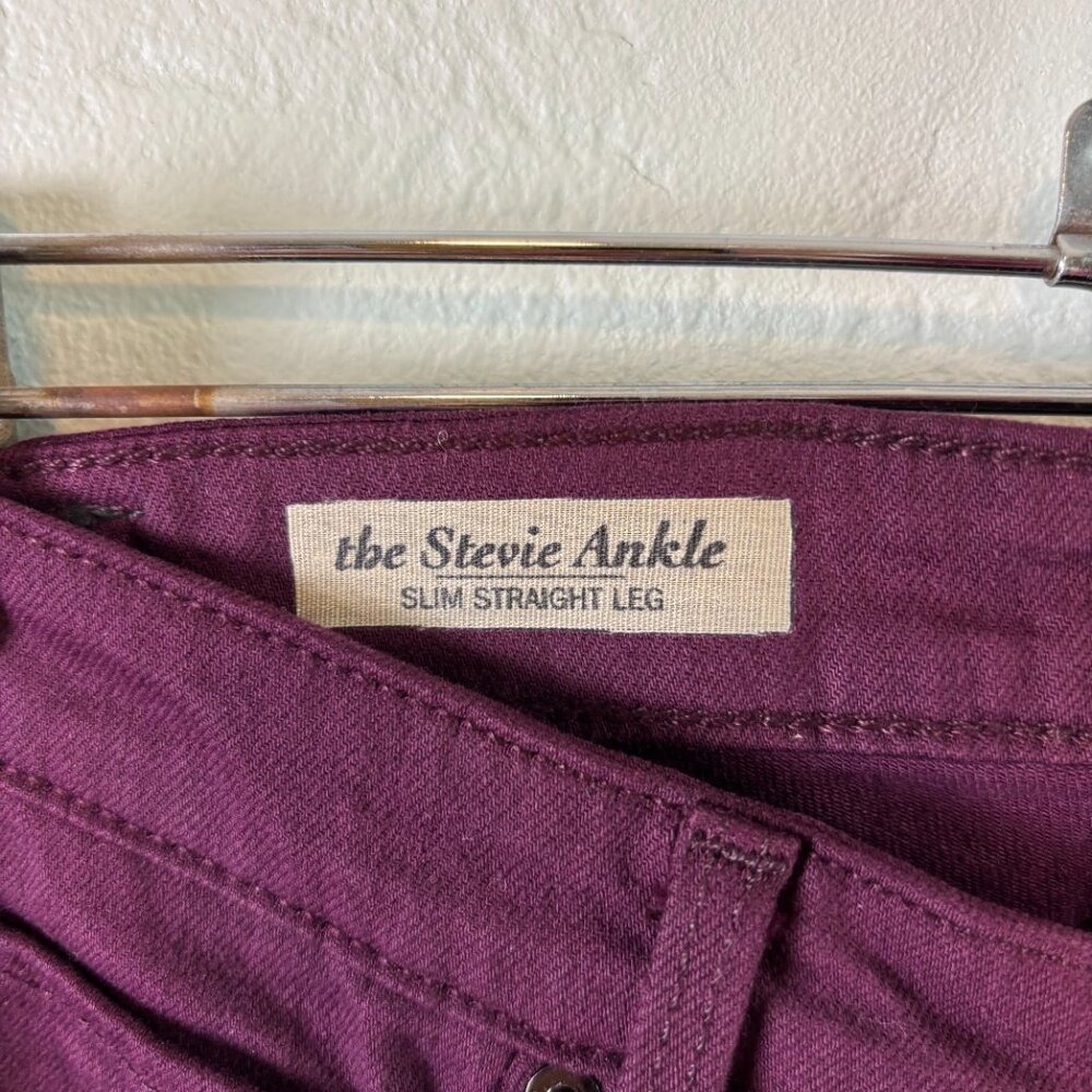 NEW AG Adriano Goldschmied Burgundy Slim Straight‎ The Stevie Ankle Size 27 - Picture 5 of 13